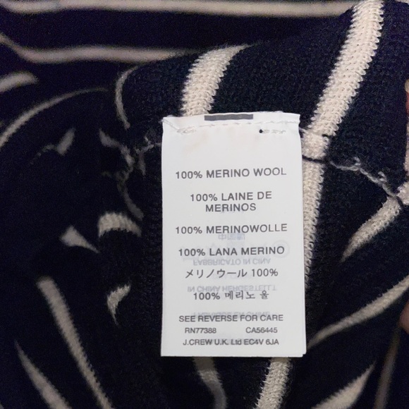 J. Crew Navy and Cream Merino Wool Sheath Dress - Picture 4 of 7